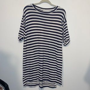 Navy striped t-shirt dress